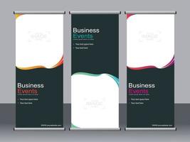 Business banner roll up set standee banner template. vector