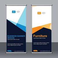 Business banner roll up set standee banner template. vector