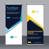 Business banner roll up set standee banner template. vector