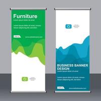 Business banner roll up set standee banner template. vector