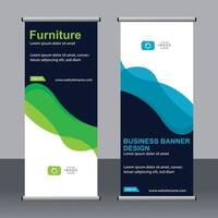 Business banner roll up set standee banner template. vector