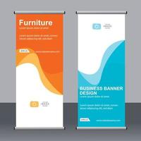 Business banner roll up set standee banner template. vector