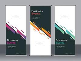 Business banner roll up set standee banner template. vector