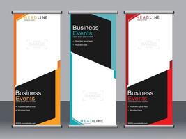 Business banner roll up set standee banner template. vector