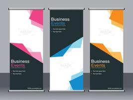 Business banner roll up set standee banner template. vector