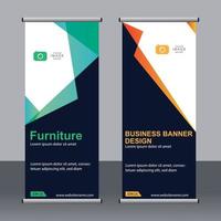 Business banner roll up set standee banner template. vector