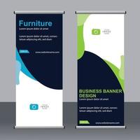 Business banner roll up set standee banner template. vector