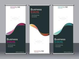 Business banner roll up set standee banner template. vector