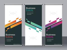 Business banner roll up set standee banner template. vector