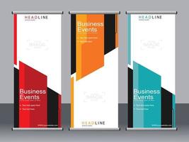 Business banner roll up set standee banner template. vector