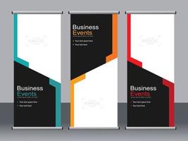 Business banner roll up set standee banner template. vector