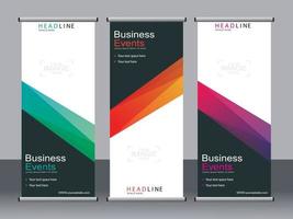 Business banner roll up set standee banner template. vector