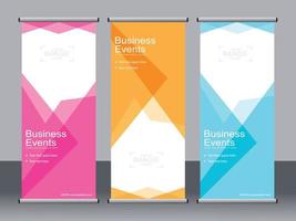 Business banner roll up set standee banner template. vector