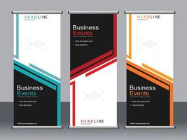 Business banner roll up set standee banner template. vector