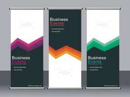 Business banner roll up set standee banner template. vector