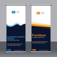 Business banner roll up set standee banner template. vector