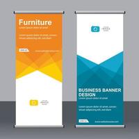 Business banner roll up set standee banner template. vector