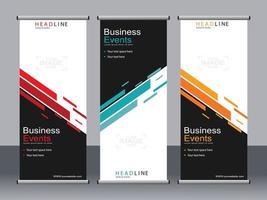 Business banner roll up set standee banner template. vector