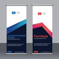 Business banner roll up set standee banner template. vector