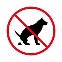 Forbid Dog Pooping Dung Pictogram. Ban Animal Poop Black Silhouette Icon. Prohibited Pet Defecate Red Stop Symbol. No Allowed Park Zone Animal Excrement Sign. Clean Area. Isolated Vector Illustration.