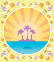 Background summer card with palm vector