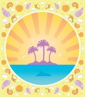 Background summer card with palm vector