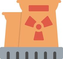 Nuclear Plant Flat Icon vector