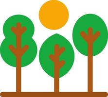 árbol, paisaje, plano, icono vector