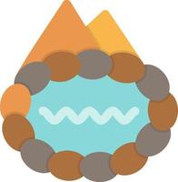 Hot Spring Landscape Flat Icon vector