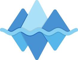 iceberg paisaje icono plano vector