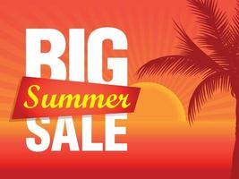 Big Summer sale template poster. Summer sale banner vector