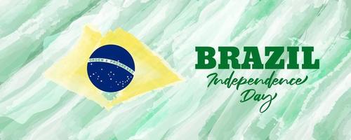 Brazil Independence day watercolor background design vector