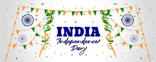 Realistic 15th august Indian independence day background design vector