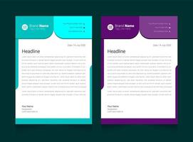 Modern business letterhead template design set vector