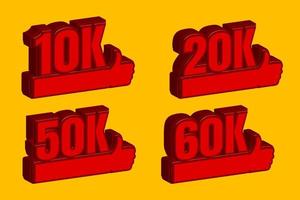 10k a 60k como diseño de publicación vectorial vector