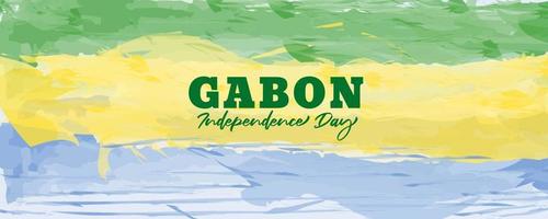 Gabon Independence day water color background design vector