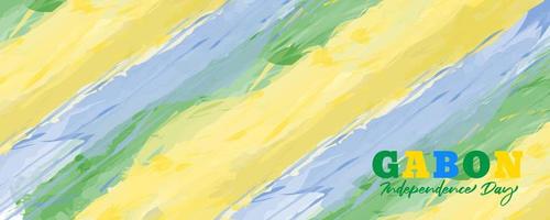 Gabon Independence day water color background design vector