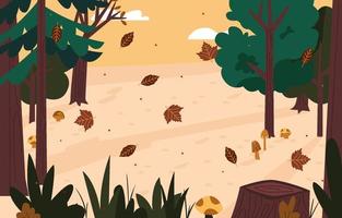 Fallen Leaves in Beautiful Forest Background vector