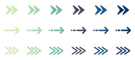 Colorful Arrow Digital Icon Set. Direction, Navigation, Orientation, Download Cursor Pictogram. Right, Next, Share Link, Back, Forward Symbol. Undo Button Icon. Isolated Vector Illustration.