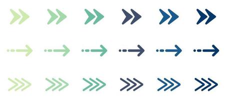 Colorful Arrow Digital Icon Set. Direction, Navigation, Orientation, Download Cursor Pictogram. Right, Next, Share Link, Back, Forward Symbol. Undo Button Icon. Isolated Vector Illustration.