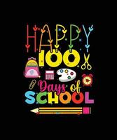 Back to school t-shirt design, 100 days of school typography t-shirt design. vector