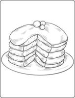 pancake coloring page design. pancake line art design. coloring page design. vector