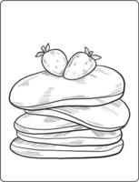 pancake coloring page design. pancake line art design. coloring page design. vector