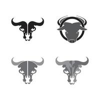 icono de vector de logotipo de cabeza de toro