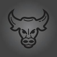 icono de vector de logotipo de cabeza de toro