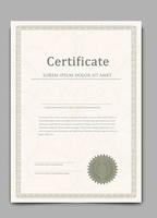 Vector realistic template of certificate.