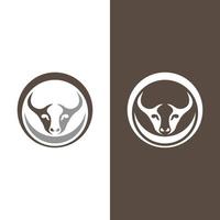 icono de vector de logotipo de cabeza de toro