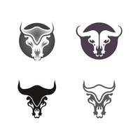 icono de vector de logotipo de cabeza de toro