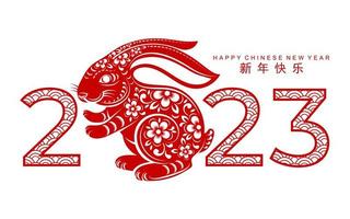 Happy chinese new year 2023 year of the rabbit vector