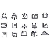 diseño de vectores de iconos de línea de libro